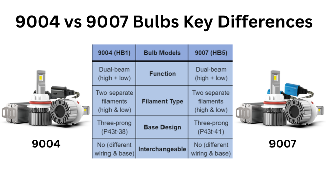 9004 vs 9007