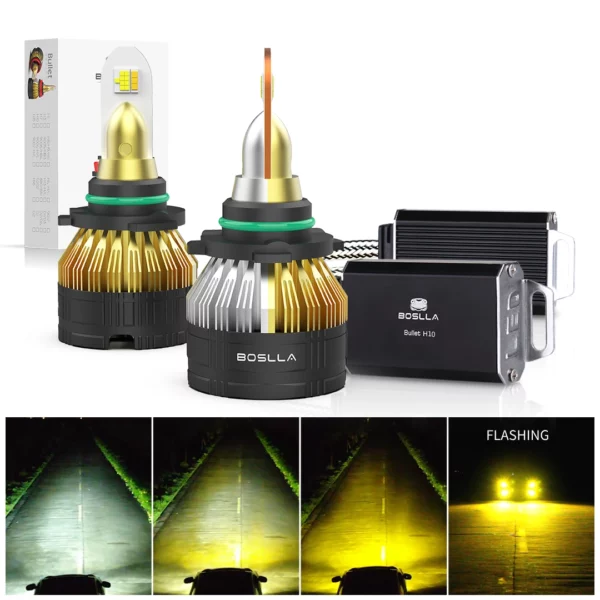 H10 Fog Light Bulbs 6500K/4300K/3000K 3 Colors 2 Pcs