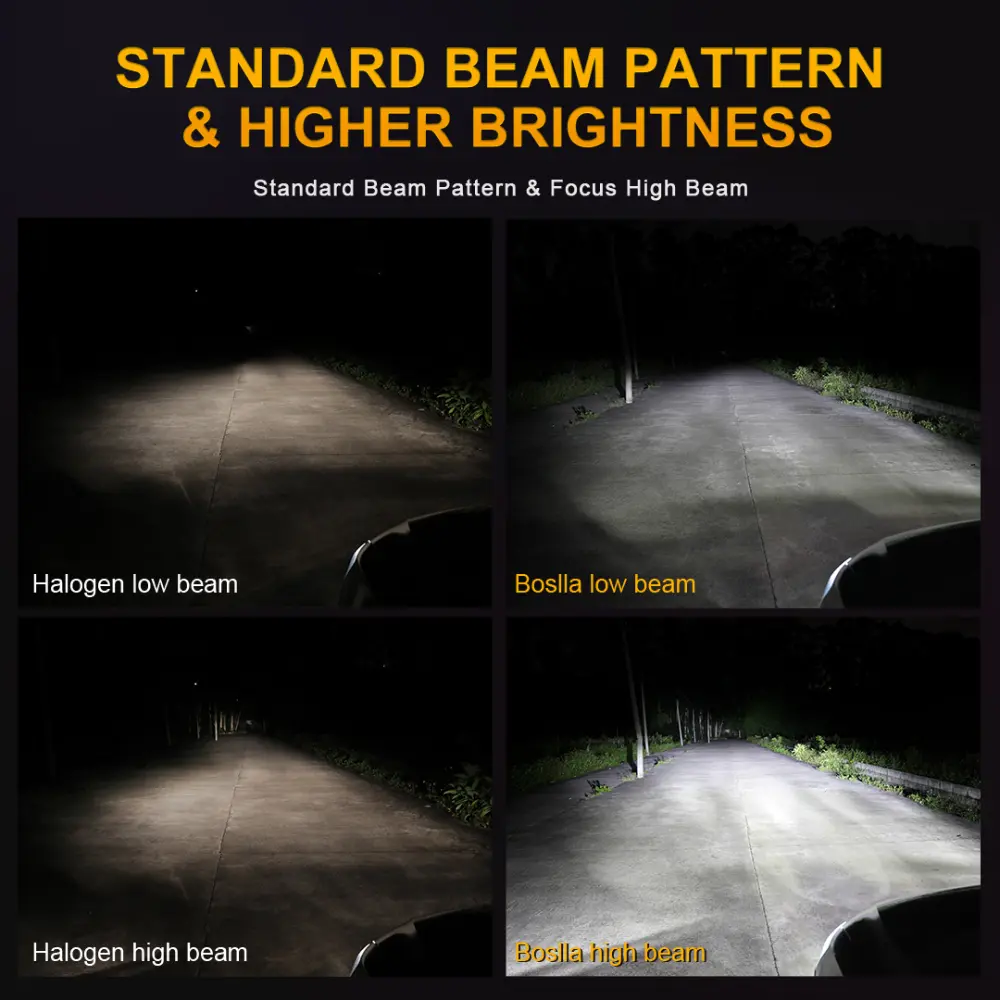 Halogen H7 vs LED H7 night test 