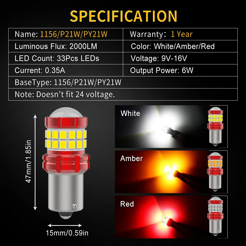 P21W, PY21W, P21/5W ｜How do I choose the right LED Bulb size for my car? -  Per-Accurate Inc.