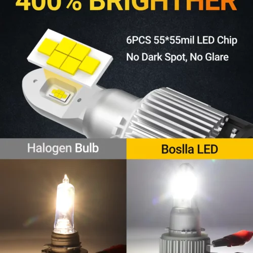 H15 Led Headlight Bulbs, 60W 13200LM 6000K White, Extremely Bright  All-in-one Plug and Play, H15 Led Bulb (F16 H15 2PC Pack) : : Car  & Motorbike