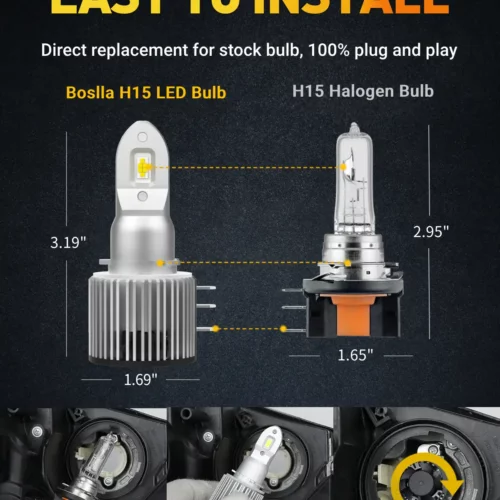 Audi A6 Quattro 2009-2014 High Beam H15 LED Headlight Bulb