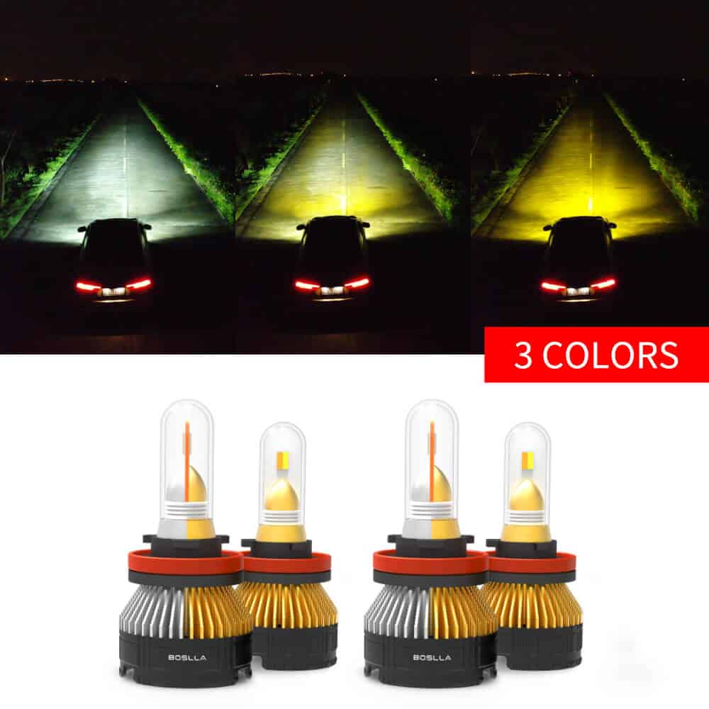 3 Colors H1 LED Headlight Bulb 6500K 4300K 3000K | Boslla B4 Series, 2 Bulbs