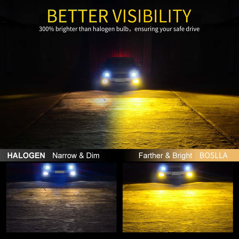 H3 LED Bulb White & Yellow Fog Light - Boslla