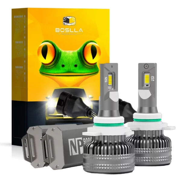 BOSLLA 9006 LED Headlight Bulb 100W 12000LM  6000K White | 2 Bulbs