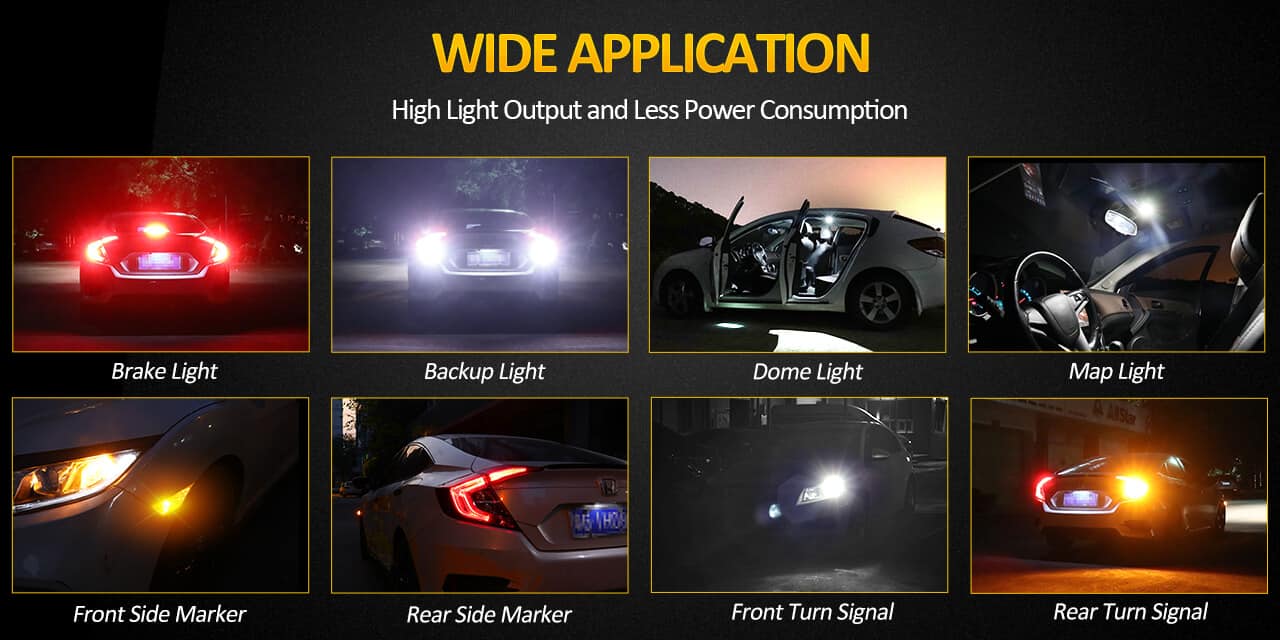 (100W) 2019-2020 Chevrolet Silverado 2500 HD LED Light Bulbs 23 BOSLLA T10 T15 T20 T25 LED BULB