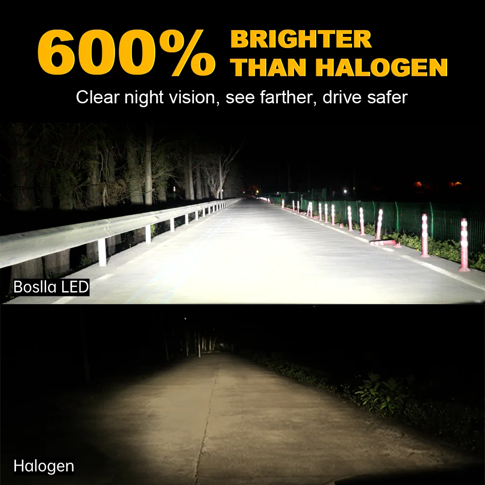 Halogen H7 vs LED H7 night test 