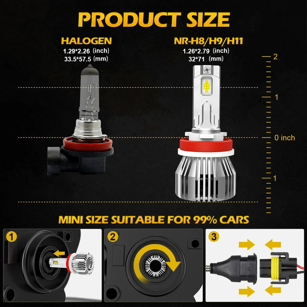 H1 Headlight Bulb 60W 7200LM 6500K White - Boslla