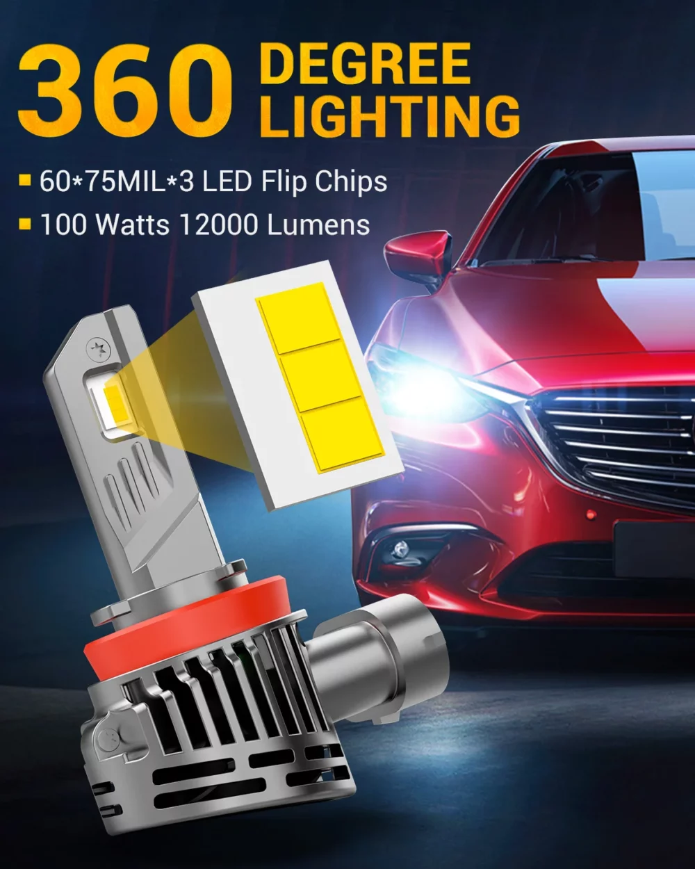 100W 12000LM LED HEADLIGHT BULB