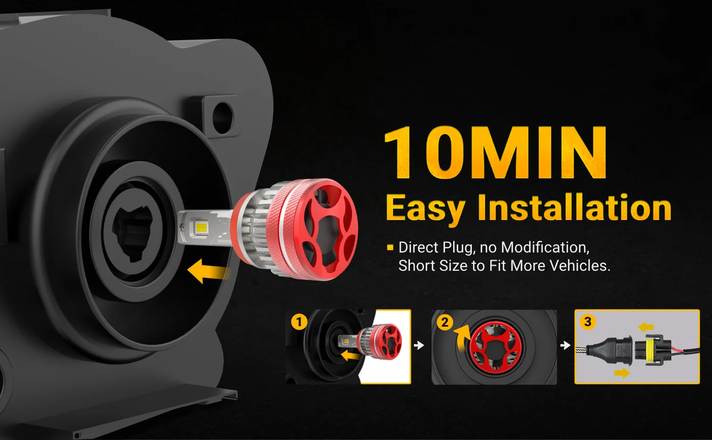 Toyota Corolla High beam LED Light Bulbs 2014-2016 19 brightest led headlight bulbs