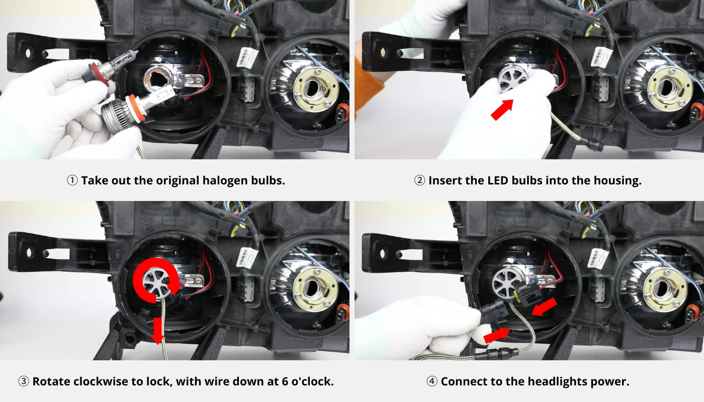 Wireless H11 LED Headlight Bulb 100W 12000LM - Boslla