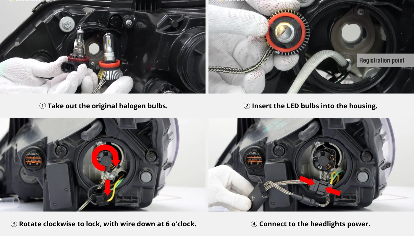 H1 LED Headlight Bulb White & Yellow - Boslla