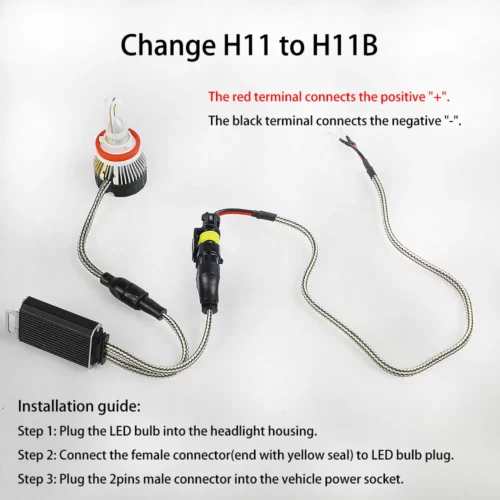 H11B LED Headlight Bulbs 3 Colors