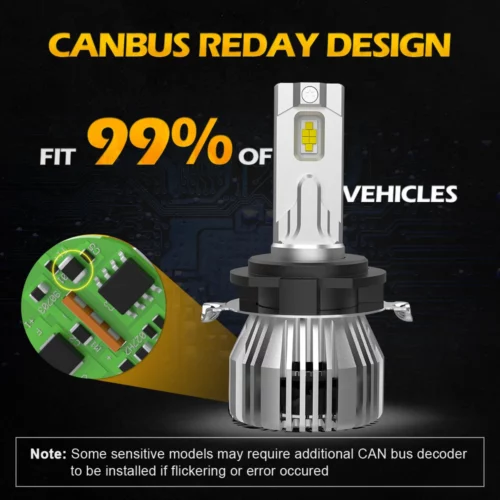 110W 13200LM H7 3 LED HEADLIGHT BULBS 12