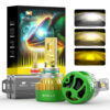 9006 LED Headlight Bulbs White Warm White Yellow 3 Color Changing