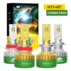 BOSLLA H11 H7 LED HEADLIGHT BULB 100W 3 COLORS