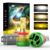 Boslla Chameleon C4 – 3-Color LED Headlight Bulb, 100W 12000LM, Switchable 6500K/4300K/3000K