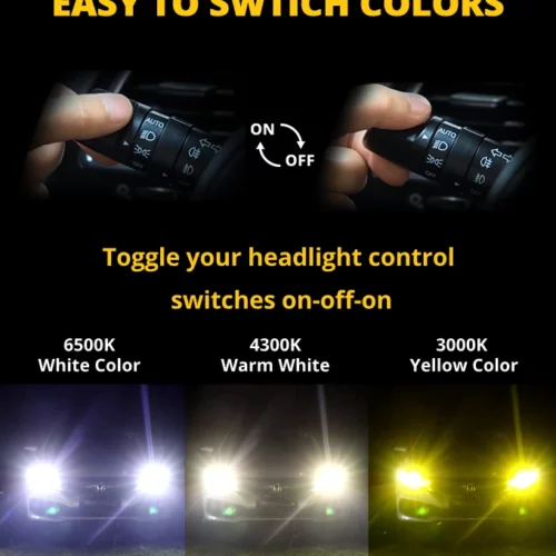 Boslla B4 3 Color Changing LED Headlight Bulb