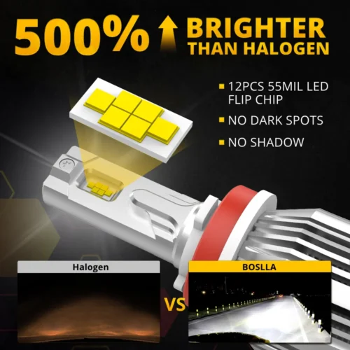 BOSLLA LED HEADLIGHT BULBS 110 WATTS 13200 LUMENS