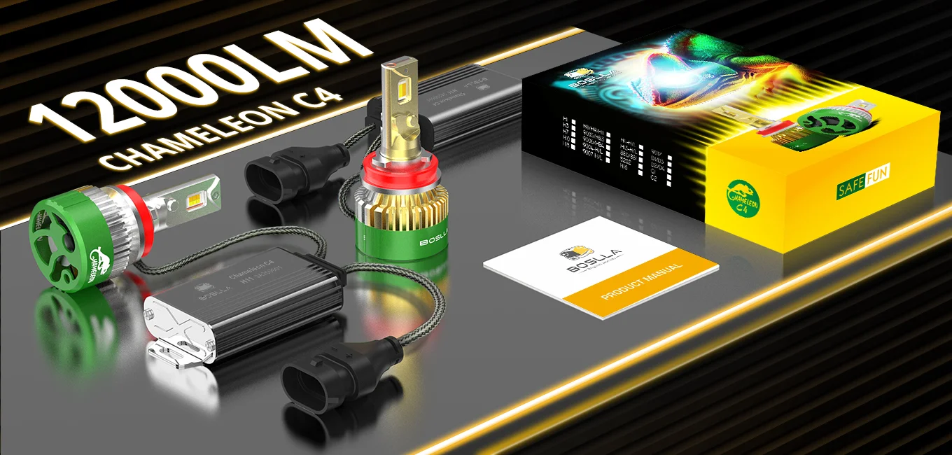 Boslla Chameleon C4 3 Color LED Headlight Bulbs