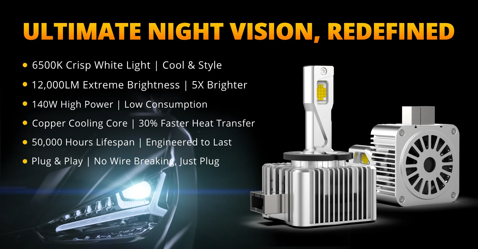 D1 D1S D1R LED Headlight Bulbs