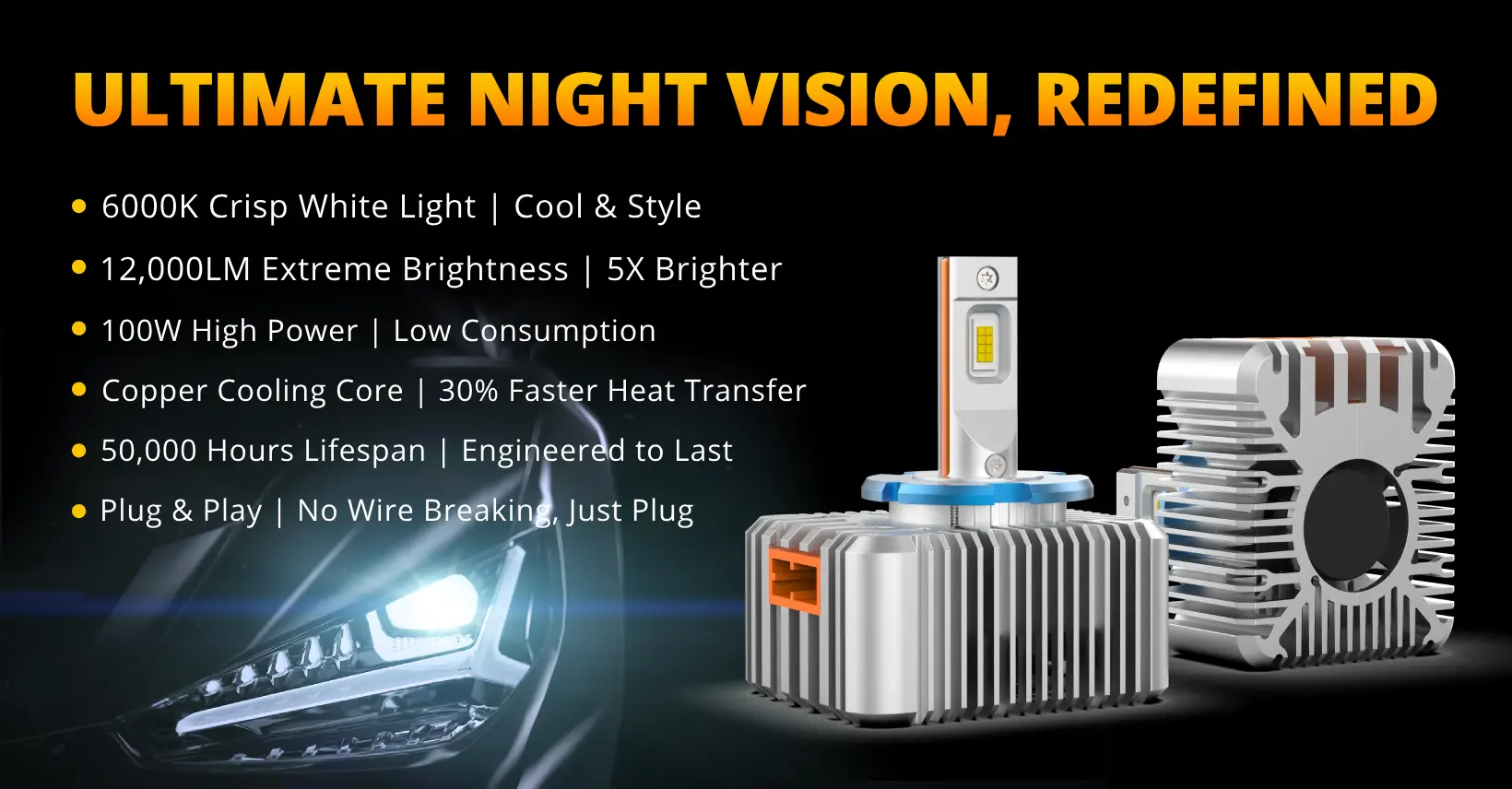 D5 HID TO LED HEADLIGHT BULB BOSLLA