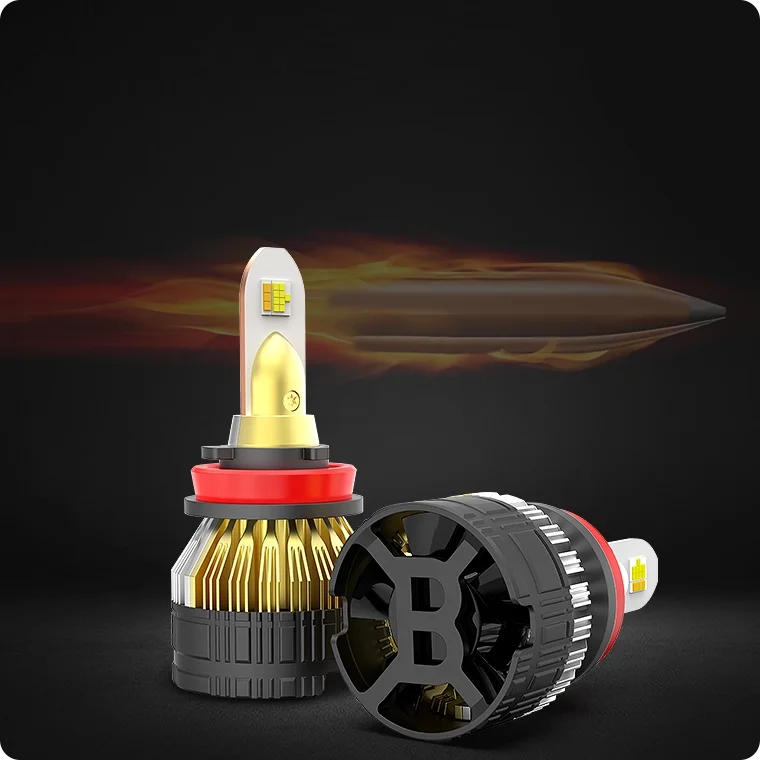 BOSLLA 3 COLORS LED HEADLIGHT BULBS BULLET B4